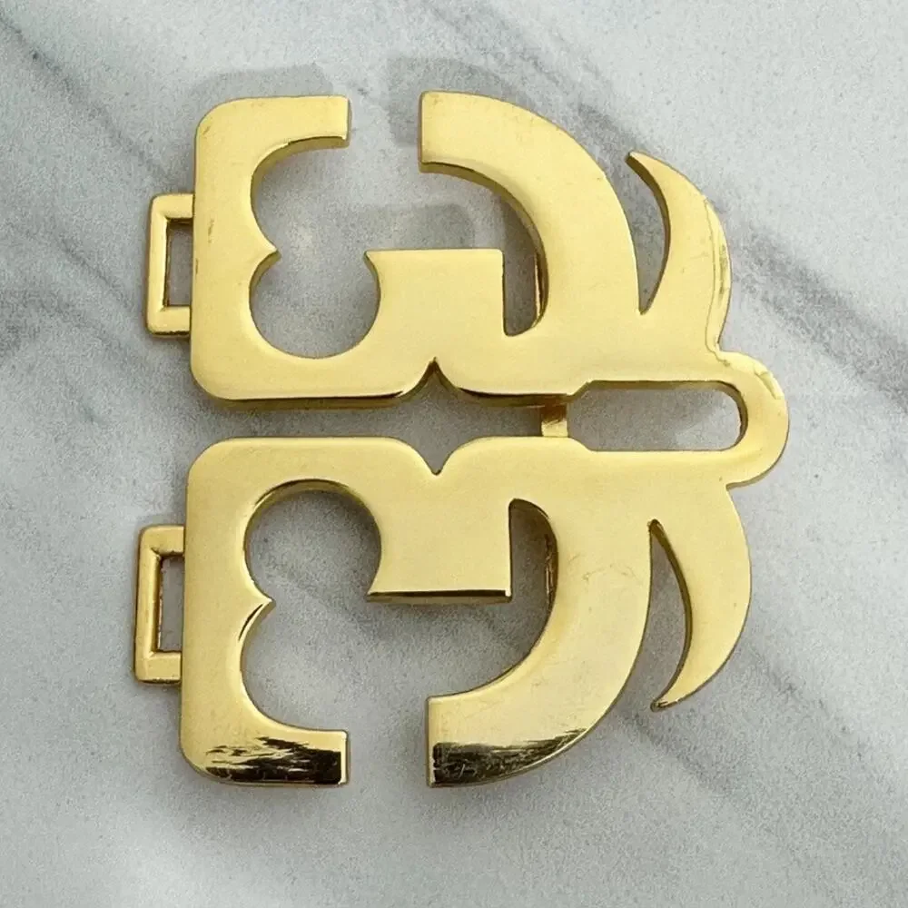Gold Ornate Cutout Abstract Statement Belt Buckle Single Piece Fits Up To 2